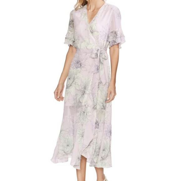 Vince Camuto Dresses & Skirts - Vince Camuto Blossom-Print Ruffle-Sleeve Dress